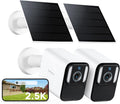 Anona Lucio 2.5K Security Camera Outdoor Battery Wireless with Solar Powered, Color Night Vision & 138° FOV, Multi-Object Detection, No Hub Needed, Two-Way Audio, IP67, 2 Pack