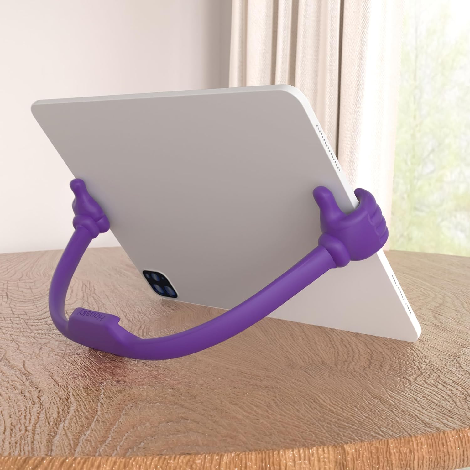 Honsky Adjustable Tablet Stand, Portable Phone Holder for Desk Bed - Multi-Angle Drawing Stand Compatible with All Tablets (2 Pack Purple)