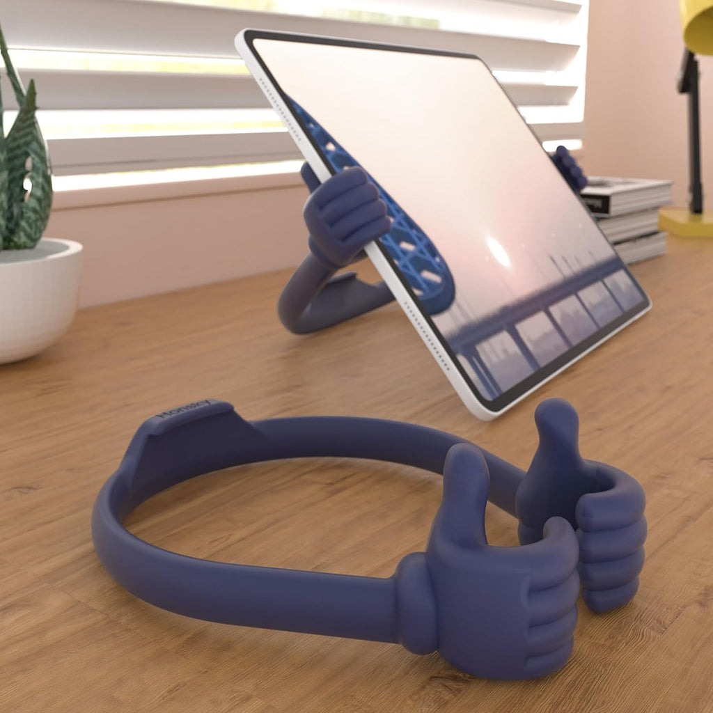 Honsky Adjustable Tablet Stand, Portable Phone Holder for Desk Bed - Multi-Angle Drawing Stand Compatible with All Tablets (Blue Deep & Purple)