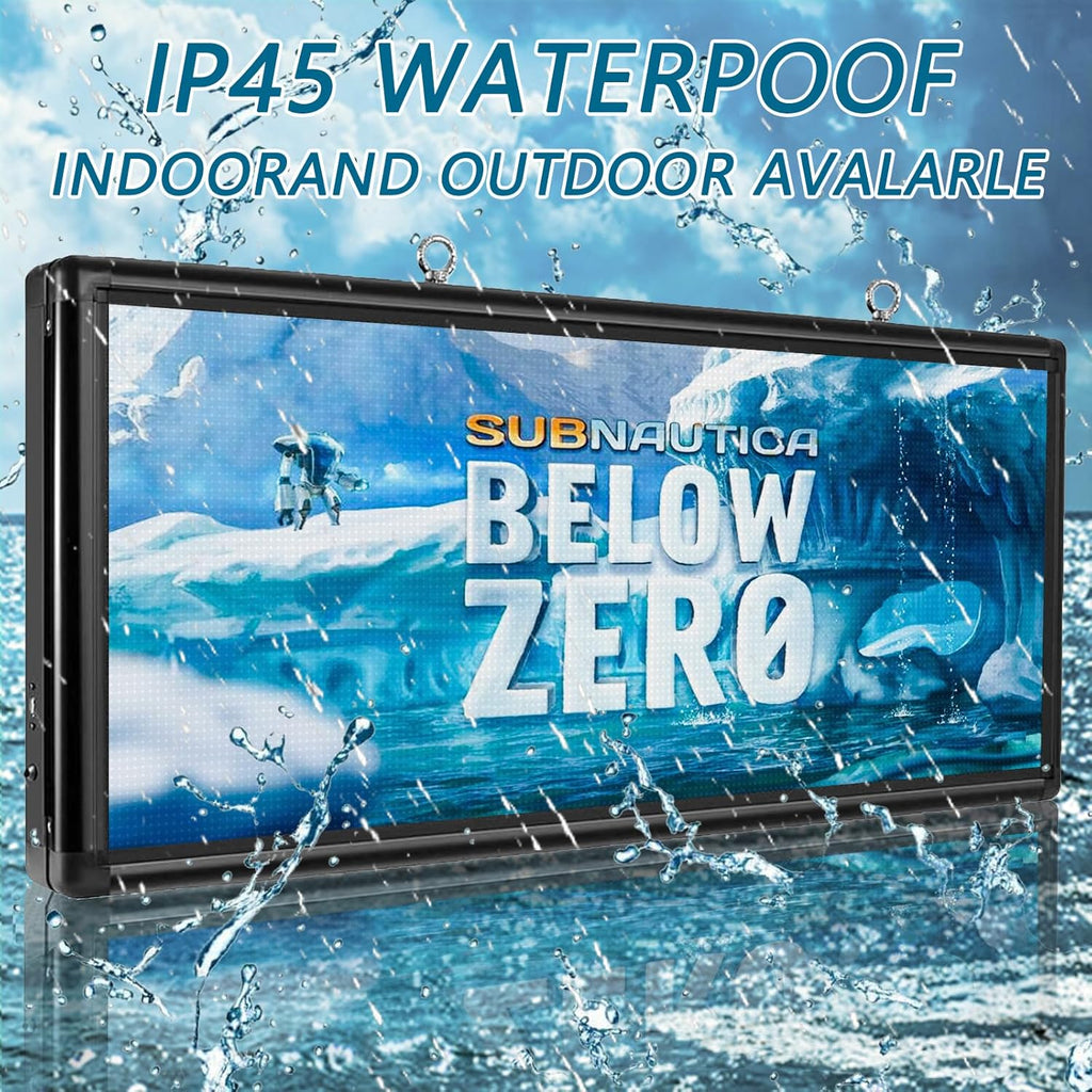 P6 Outdoor LED Scrolling Sign 40x18 inch - WiFi and USB Programmable LED Sign Advertising Display with HD Scrolling Text, Images & Video for Business