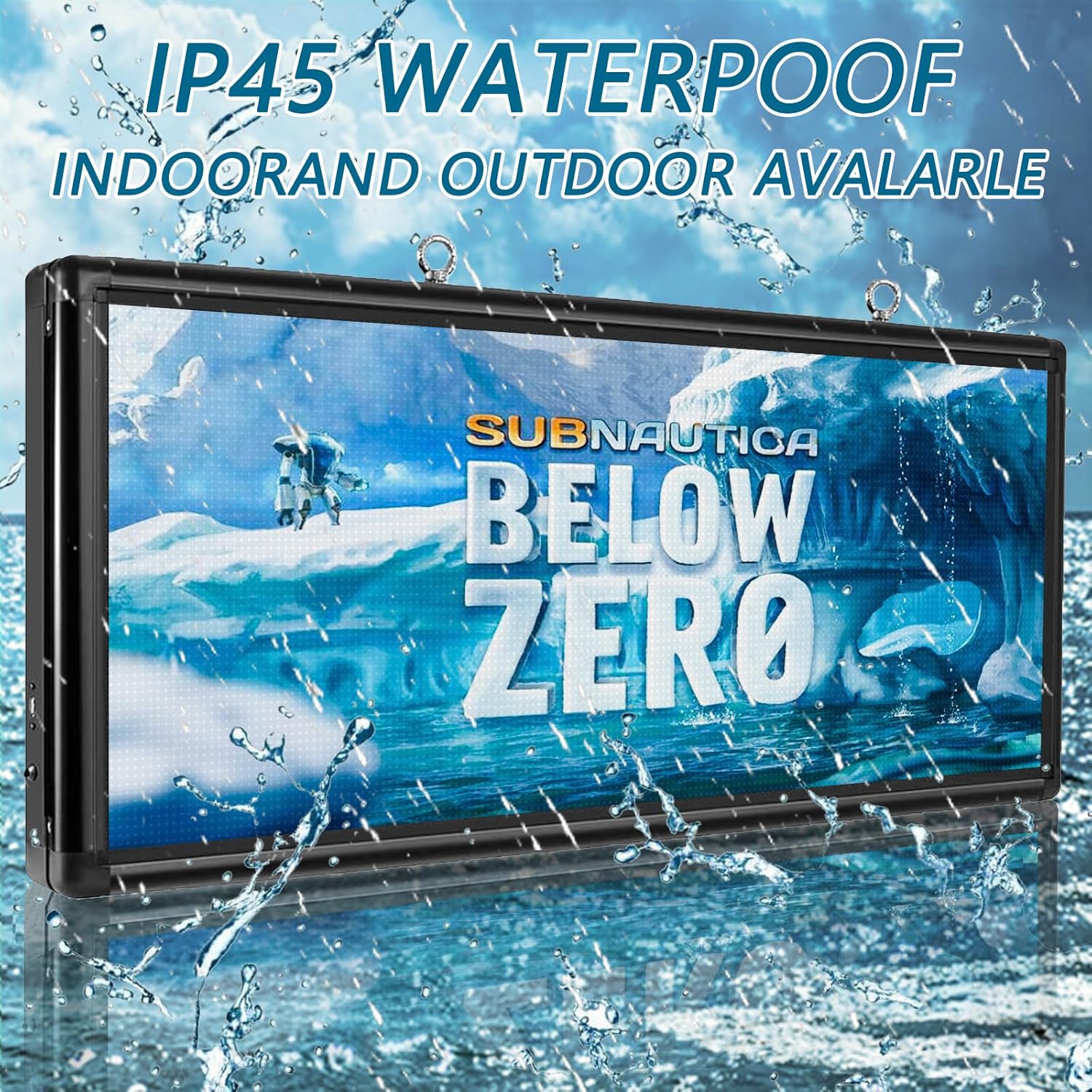P6 Outdoor LED Scrolling Sign 40x18 inch - WiFi and USB Programmable LED Sign Advertising Display with HD Scrolling Text, Images & Video for Business