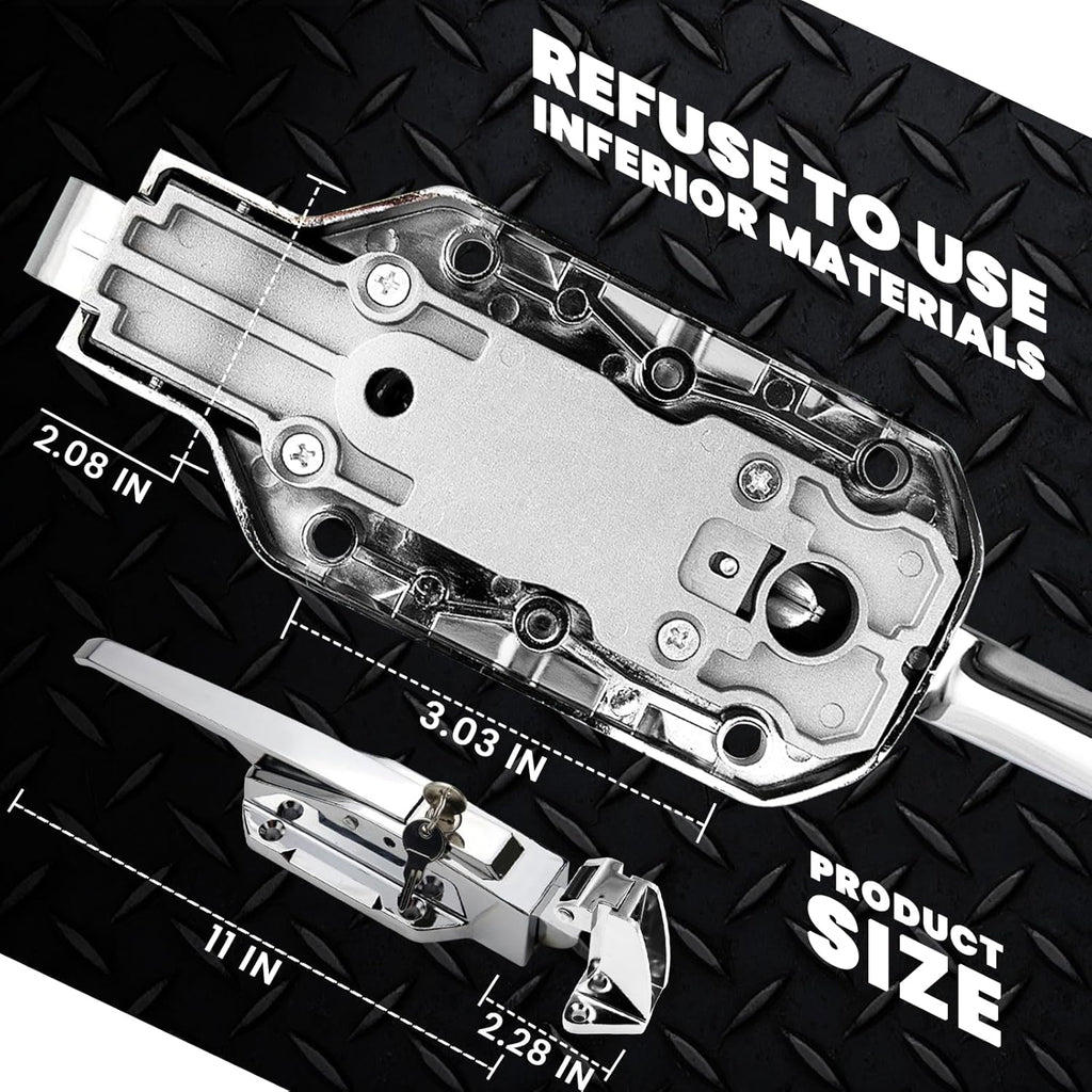 Walk in Cooler Door Handle, Walk in Cooler Door Closer Complete Latch Kit, Freezer Door Handle, Cooler Door Radial Latch, Offset -1/5 In-3/5 In(Offset) and 5.9" Solid Metal Interior Release Handle
