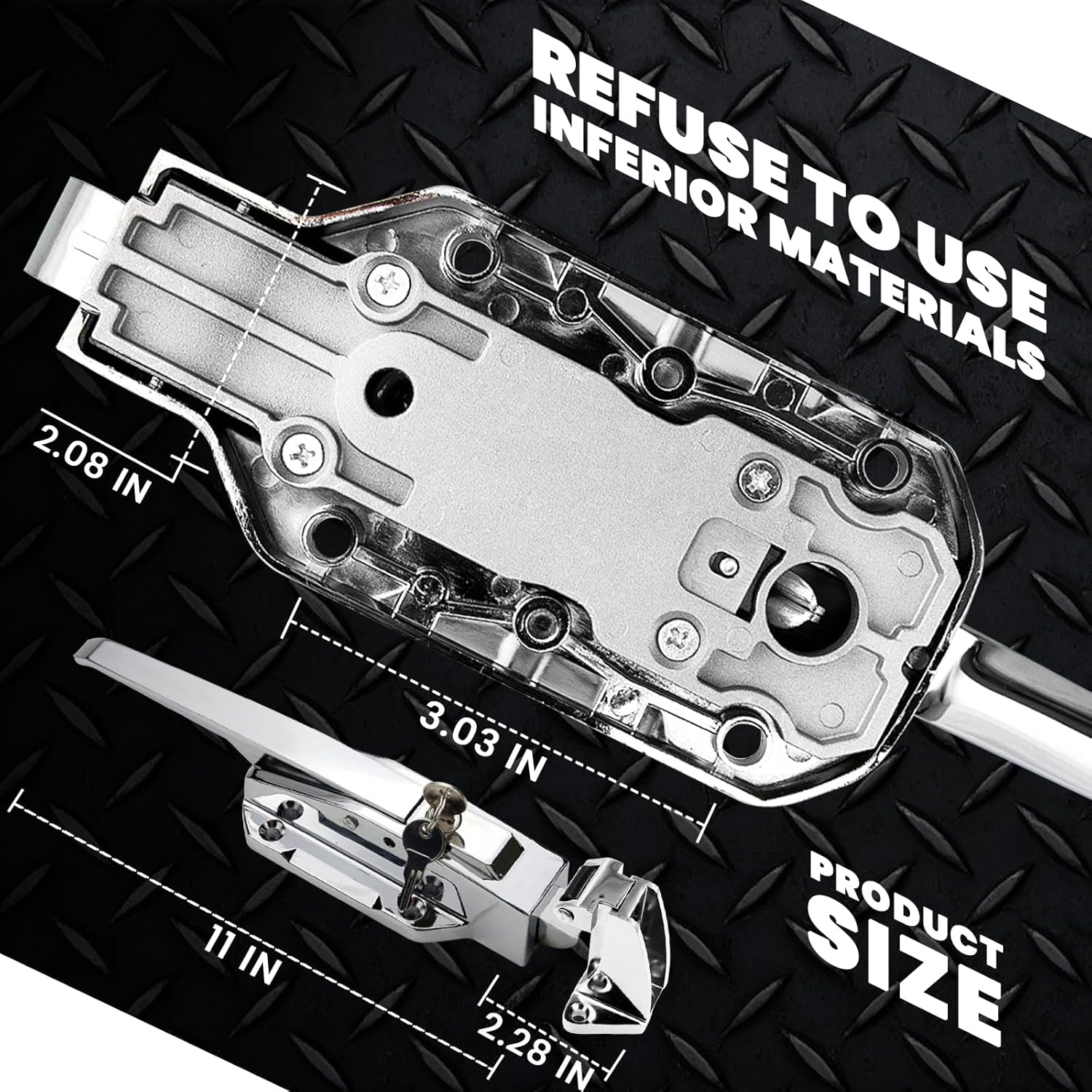 Walk in Cooler Door Handle, Walk in Cooler Door Closer Complete Latch Kit, Freezer Door Handle, Cooler Door Radial Latch, Offset -1/5 In-3/5 In(Offset) and 5.9" Solid Metal Interior Release Handle