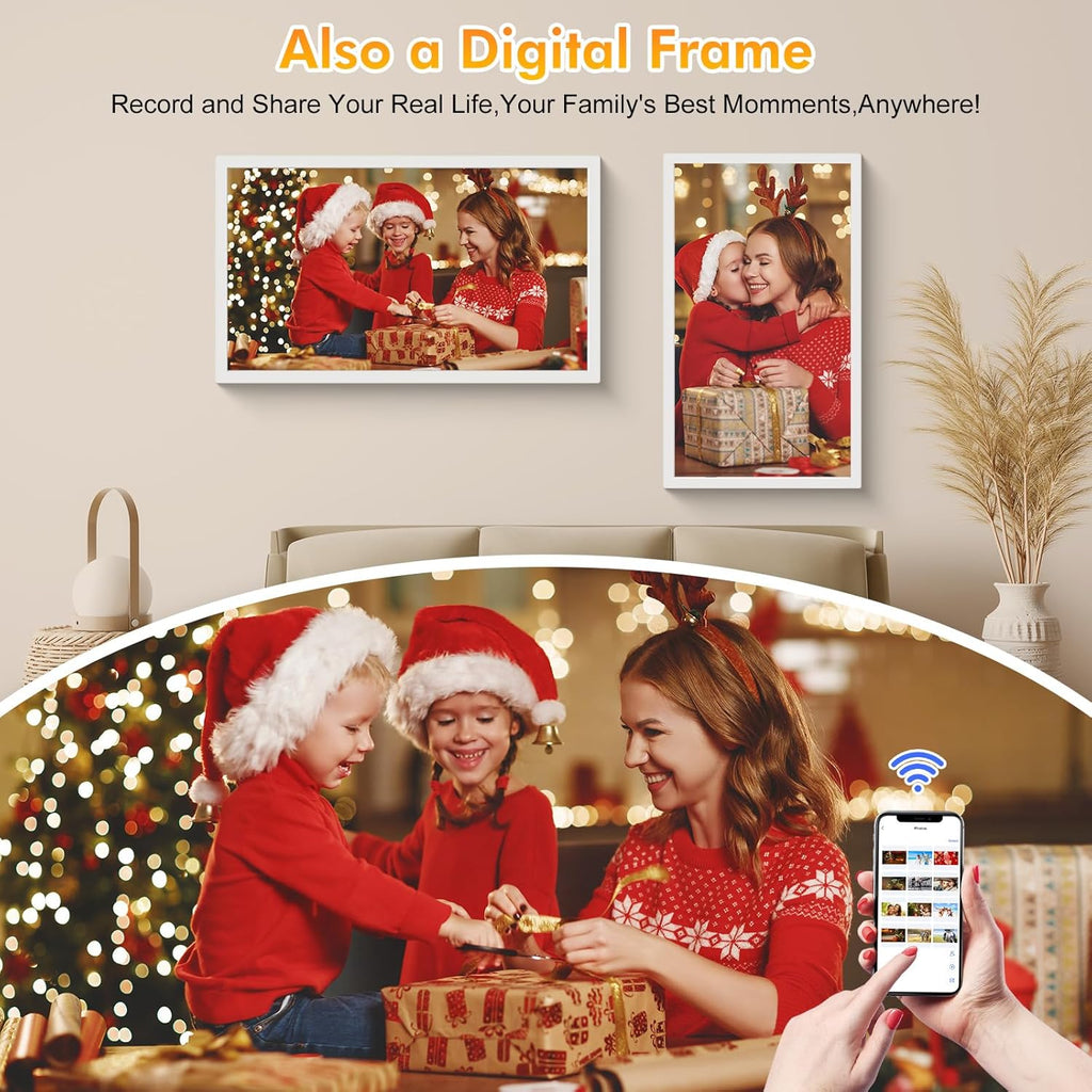 Smart Calendar Digital Frame Chore-Chart-for-Planner - 24 Inch Electronic Calendar for Family Schedules, Touchcreen Interactive Display, Auto-Sync Google/iCloud/Outlook Calendars, Selectable Reminders