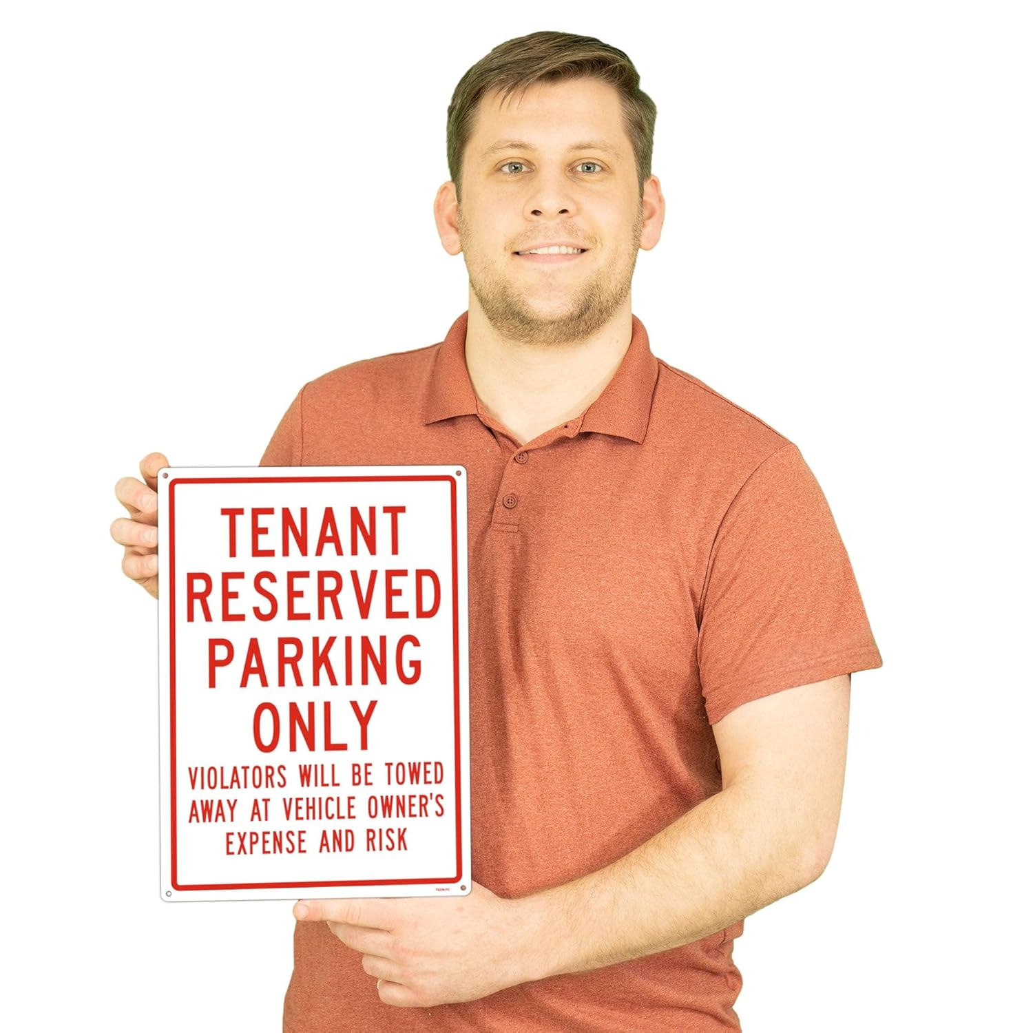 Brimar Tenant Reserved Parking Only Sign 10"x14" - Weatherproof Rust Free Aluminum Warning Sign for Private Property, Parking Lots, Driveways, Yards & Businesses"