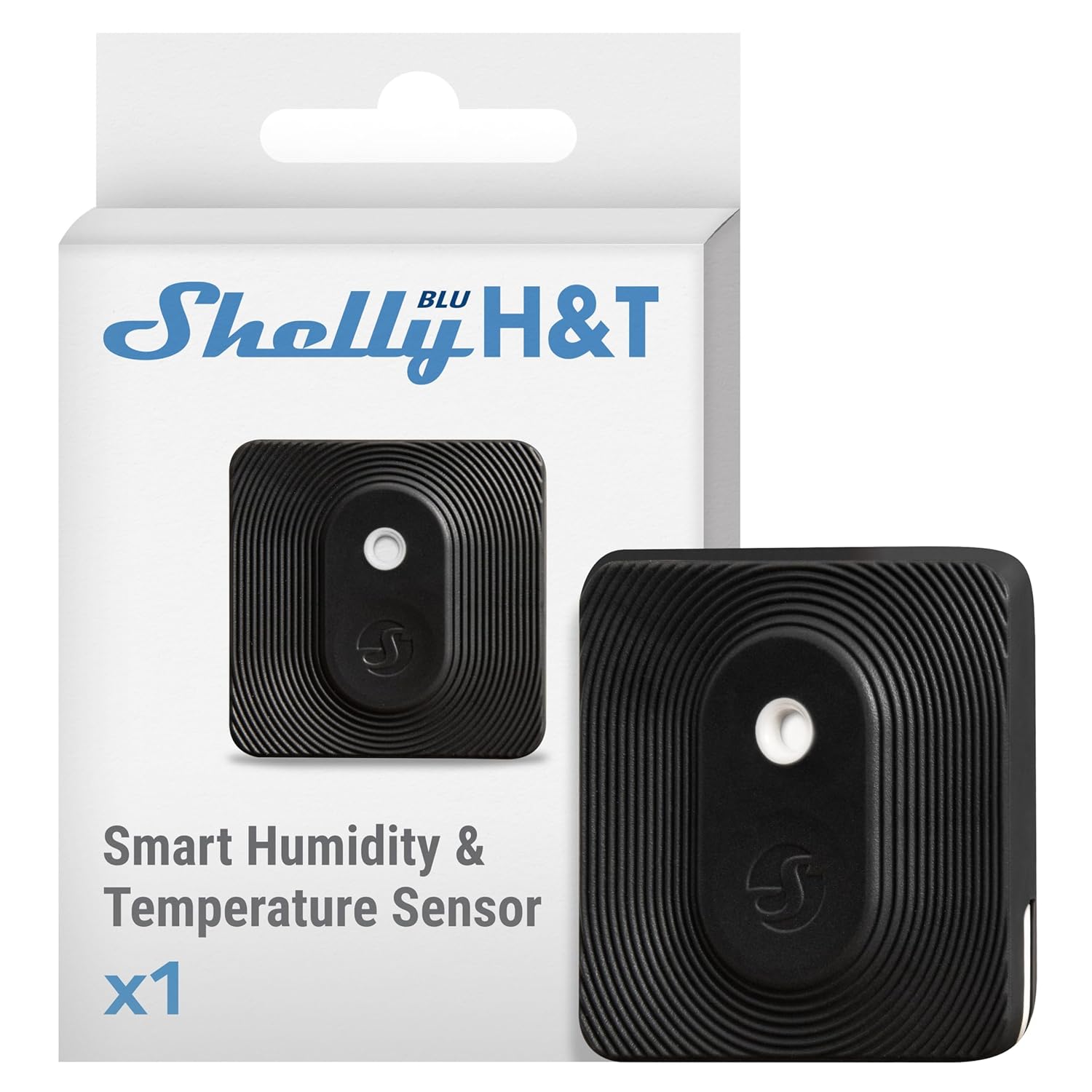 Shelly Bluetooth Smart Temperature & Humidity Sensor with Remote App Control & Monitoring, Home Assistant, Alexa, Google Home, Smart Scenes, IP54, Notification Alerts, Blu H&T Black