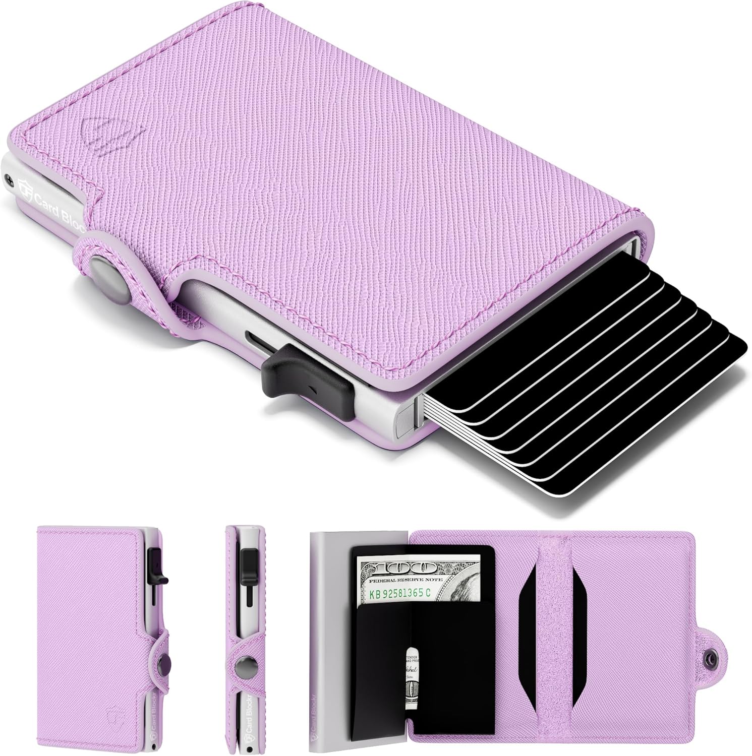 Conceal Plus Small RFID Wallet for Women, Slim RFID Blocking Credit Card Holder Womens Wallet, Smart Pop Up Minimalist Card Case, Holds 4-6 Cards Plus Cash & ID, Compact Travel Wallet 3.25"x2.5"x.5