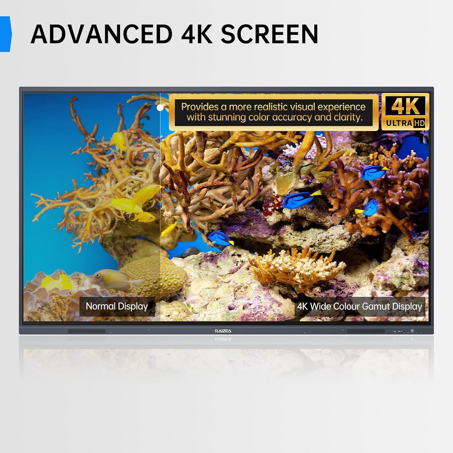 Smart Board 55 inch Interactive Whiteboard Display 4K UHD Touchscreen Digital Electronic Whiteboard for Home Office Classroom Presentation, Writing, Coaching(Board & Wall Mount Included)
