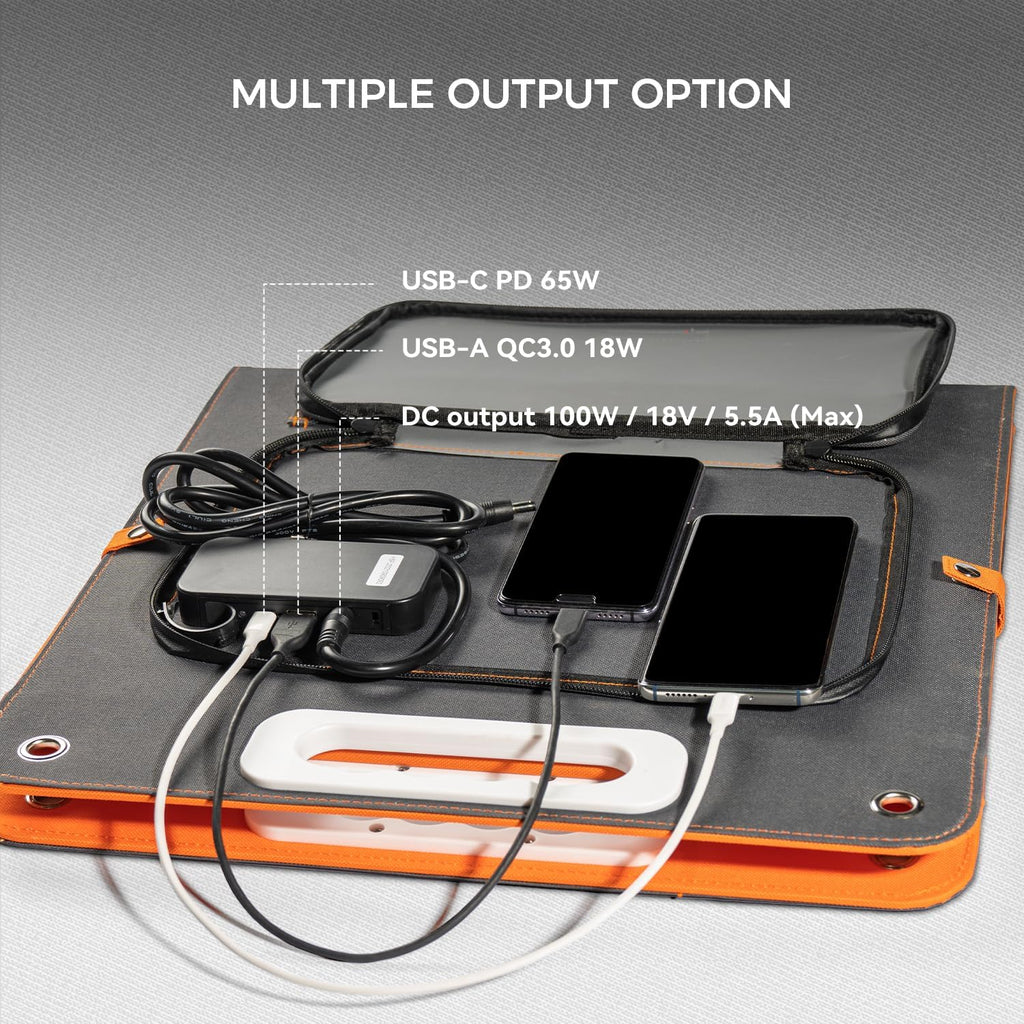 Solar Generator With Solar Panel Included, FF Flashfish 200W Portable Power Station+100W Solar Panel(DC/USB-A/USB-C Output), Backup Power Battery And Solar Panel Kit For Camping Home Power Outage