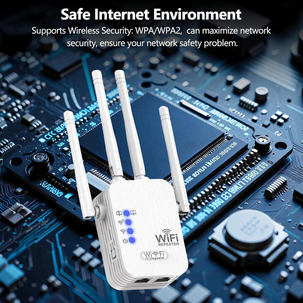 WiFi Extender, WiFi Extenders Signal Booster for Home Up to 8500 sq.ft and 45 Devices, WiFi Range Extender, Wireless Repeater, Long Range Amplifier with Ethernet Port, 1-Tap Setup, Alexa Compatible