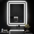 LED Bathroom Mirror, 24"x32" with Frontlit and Backlit Anti-Fog Mirror with Lights LED Vanity Mirror for Bathroom 3 Colors Temperature & Dimmable Bathroom Mirror with HD Tempered Glass
