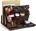 KOCWELL Wood Phone Docking Station, Gifts for Men, Nightstand Organizer Wood for Phone Tablet Earphones Watch Wallet Rings Pens Keys Notebook etc, Birthday Gifts for Men Husband Dad Boyfriend