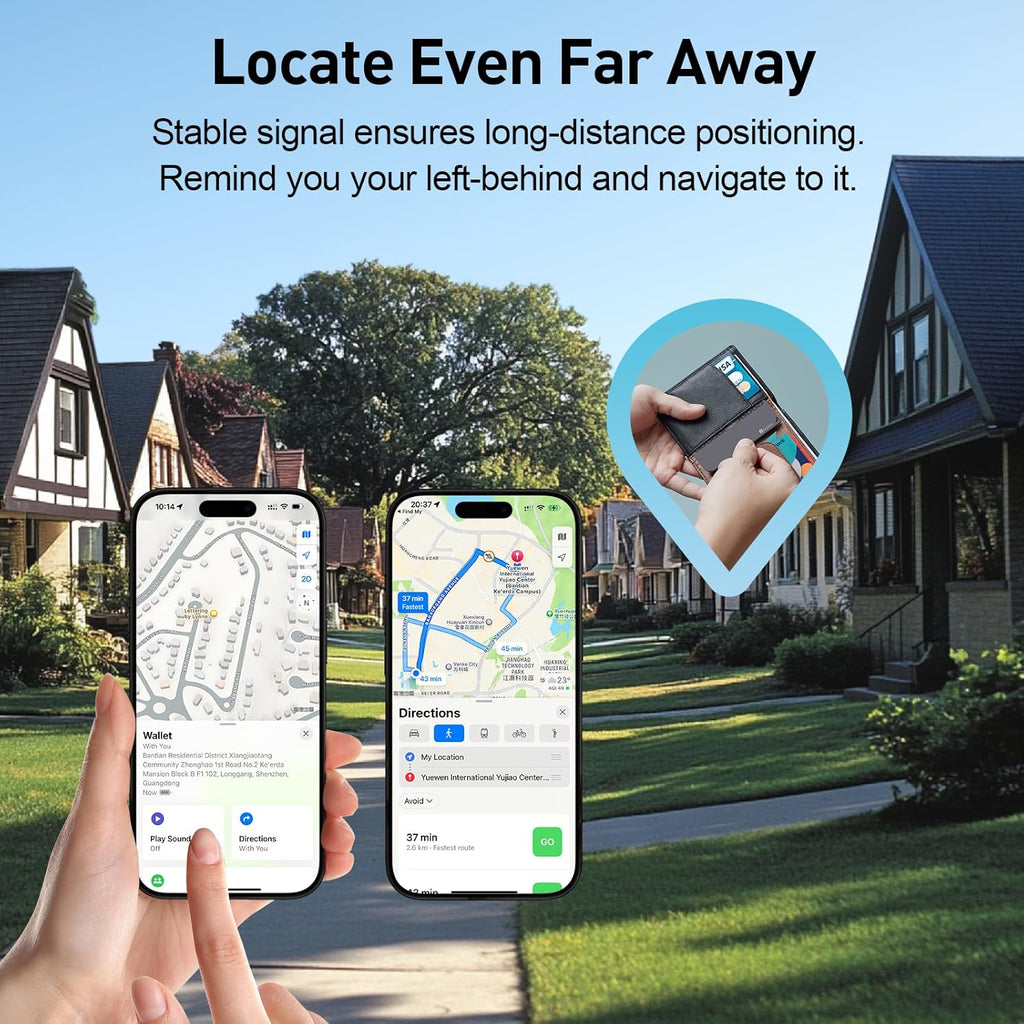 2025 [Apple MFi Certified] (iOS Only) Bluetooth Tracker Smart Card for Apple Find My iPhone Wallet GPS Tracker, 5-10 Years Staying Power, Keys Finder and Item Locator for Keys, Bags, Passport