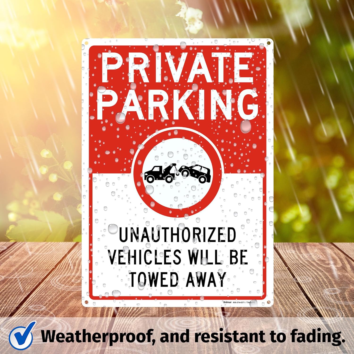 Brimar 10"x14" Private Parking Sign - Rust Free Aluminum, Weatherproof, Clear Designation for Private Parking Areas, Essential for Property Owners.