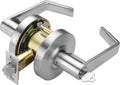 LYNN HARDWARE Commercial Door Lever Lock - Heavy-Duty Locking Door Handle, Designer Door Handles, Cylindrical Lever Lock, Non-Handed Grade 2 Door Handle, Satin Chrome, Entrance Keylock w/Clutch