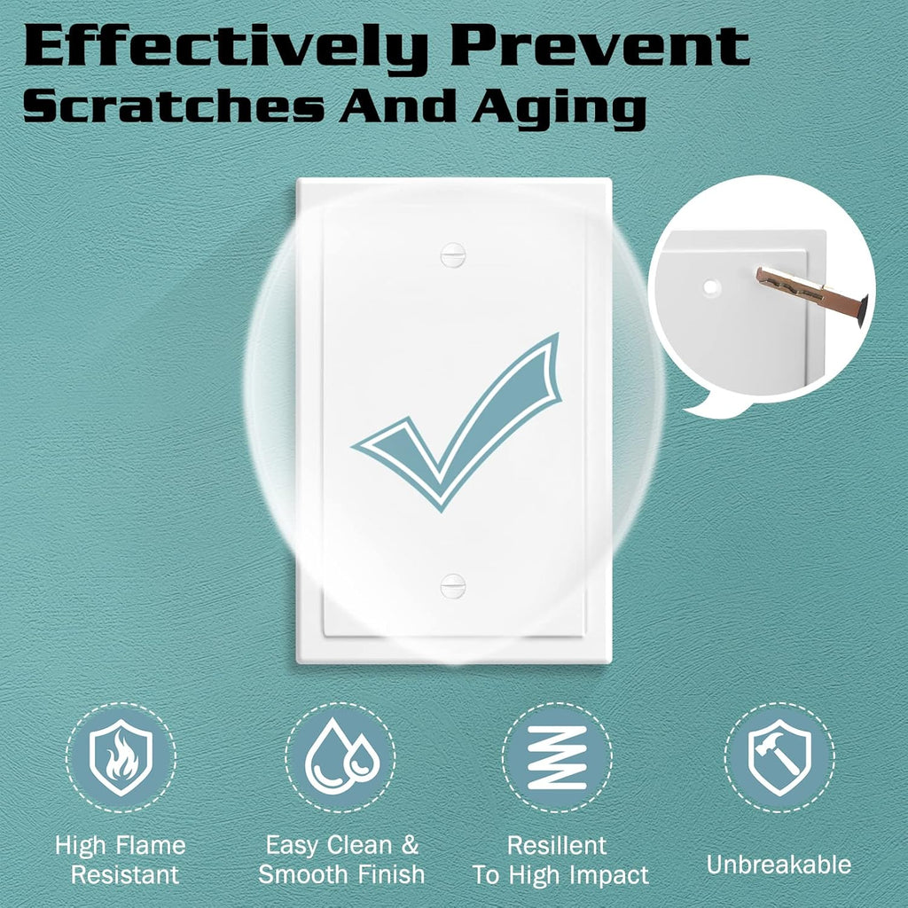 1-Gang Modern Edge Decorative Wall Plate Cover Switch Outlet Single Blank Electrical Faceplate for Light Switches, Smart Switch, GFCI, Dimmers, Receptacle, USB Outlet (4 Pack, Single Blank)