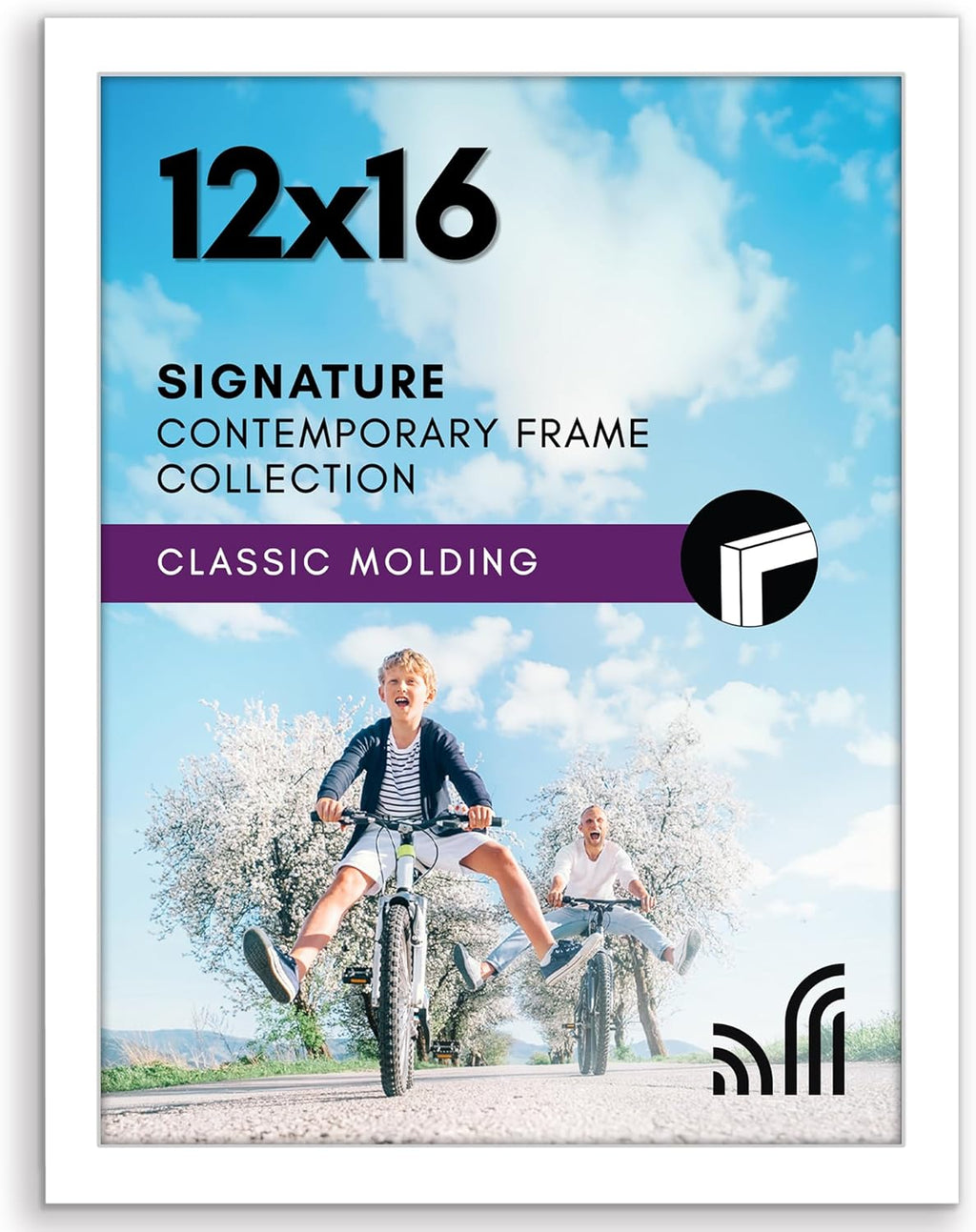 Americanflat 12x16 Picture Frame with Shatter-Resistant Glass - Signature Collection - Gallery-Style Frames Made of Engineered Wood - Photo Frame for Wall Display - White