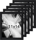 KTKDE 11x14 Picture Frame Set of 5, Wooden frames black, Vertical & Horizontal Wall Hanging for Wall Display,Studio Gallery Photo Frame for Photos, Posters & Art Prints