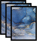 13x17 Picture Frame Set of 3, Black Frame for 13 x 17 Inch Picture Poster Photo, Light Weight and High Transparent 13 by 17 Frame for Wall - 3 Pack/Black/13 x17
