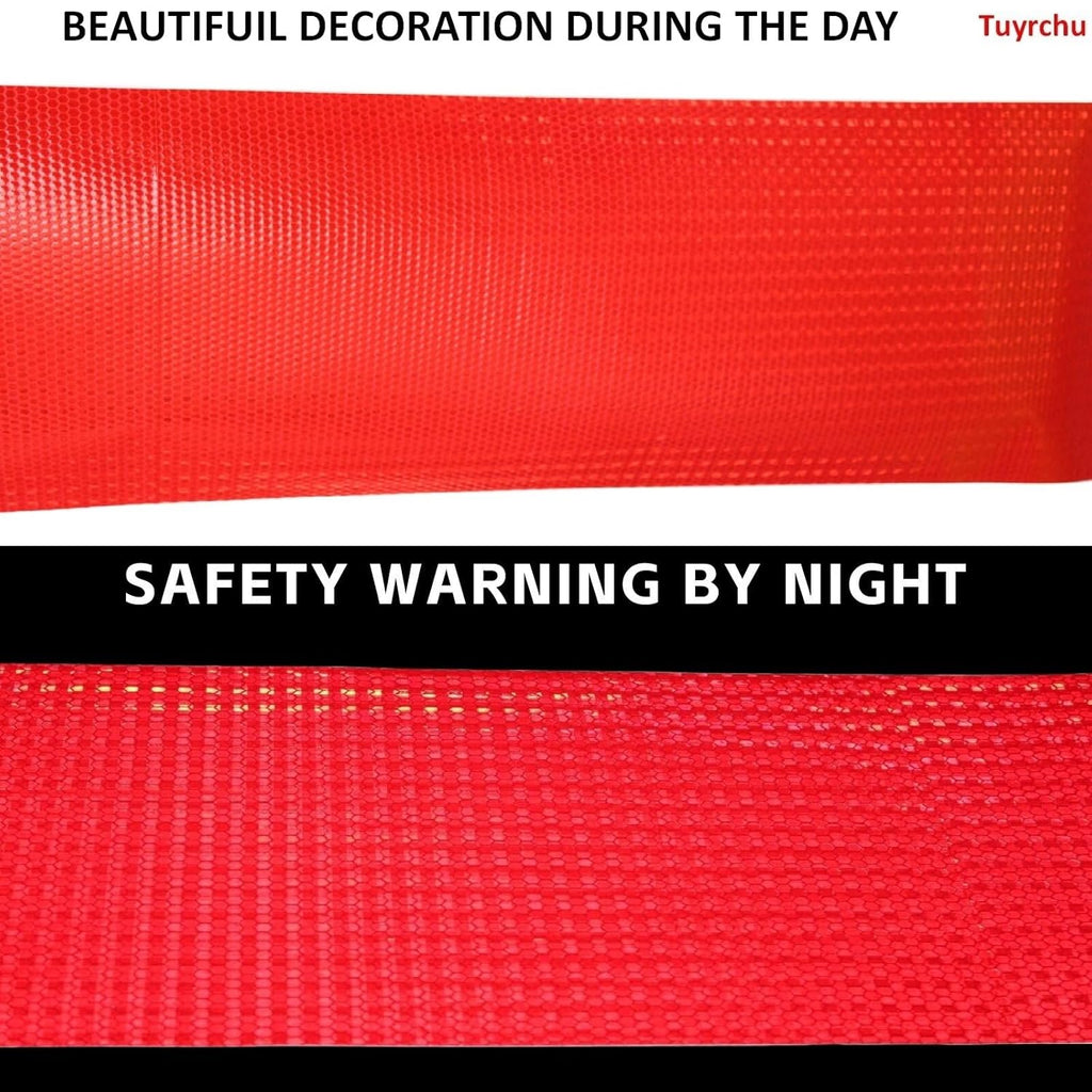 Red Reflective Tape Outdoor Waterproof 12 inch, High Visibility Warning Industrial Marking Tape, Safety Stickers (11 feet)