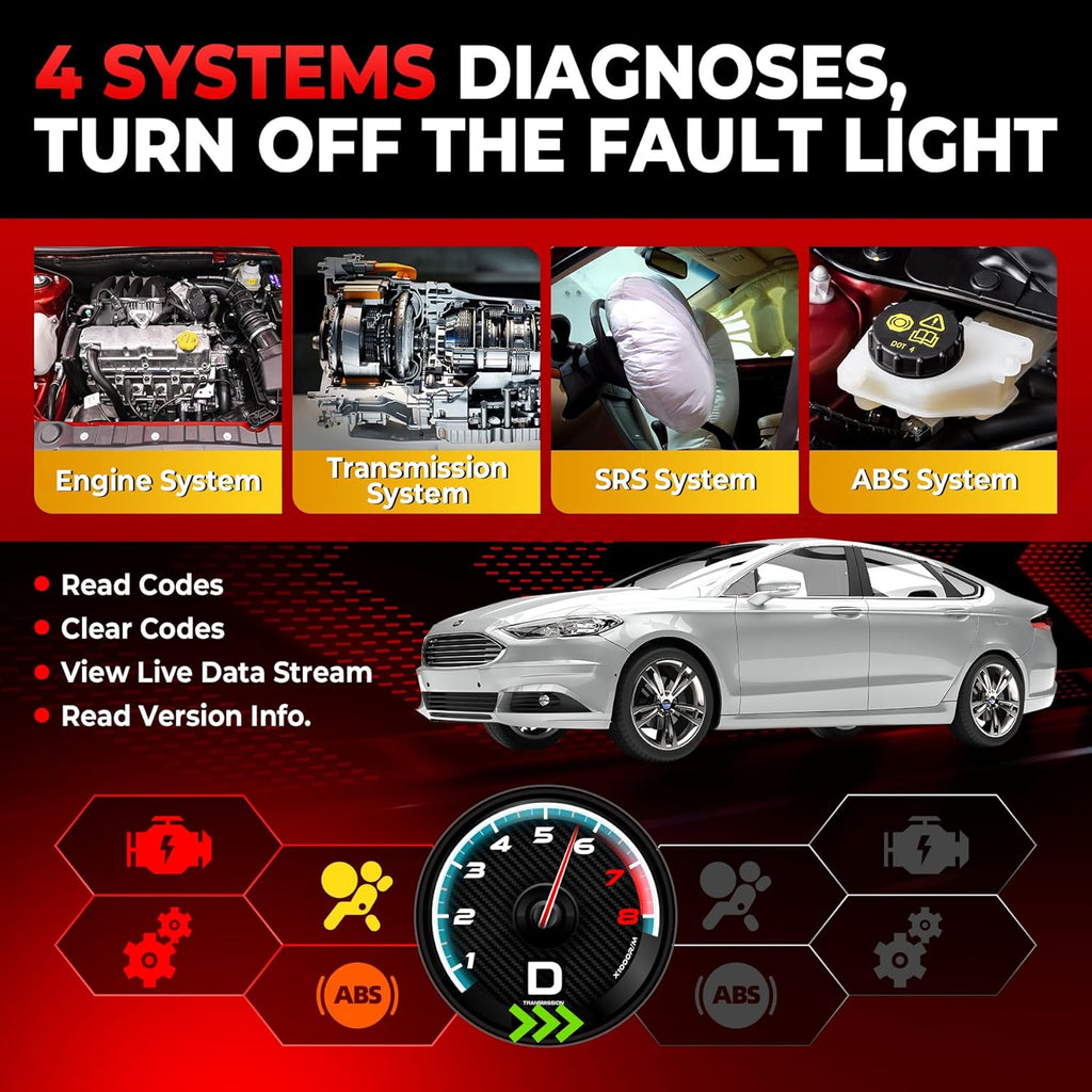 LAUNCH Creader VII+ V2.0 OBD2 Scanner, 2026 New Engine/Transmission/ABS/SRS Diagnostic Scan Tool With Oil Reset/Throttle Adaption/SAS Relearn, Check Engine Code Reader, Full OBD2, Lifetime Free Update