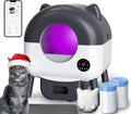 Automatic Self Cleaning Litter Box, MeowWhimsy Extra Large Automatic Cat Litter Box Self Cleaning Robot S7 for Cats, Smart Safety Sensors-App Control-Low Noise, Washable Tray,40 pcs Trash Bag