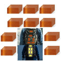 Non Fading Orange Reflective Stickers 1 inch X 2 inch, Outdoor Waterproof High Visibility Warning Safety Adhesive Reflector Tape (100 Pcs)