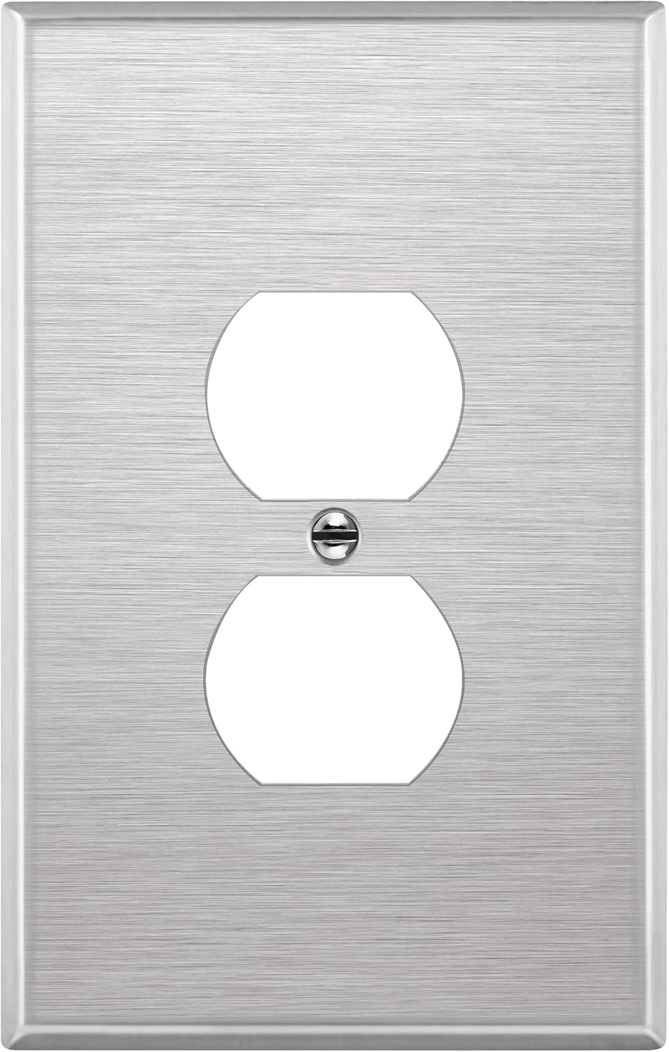 ENERLITES Duplex Receptacle Jumbo Metal Wall Plate, Stainless Steel Outlet Cover, Corrosion Resistant, Over Size 1-Gang 5.5" x 3.5", UL Listed, 7721O, 430, Silver