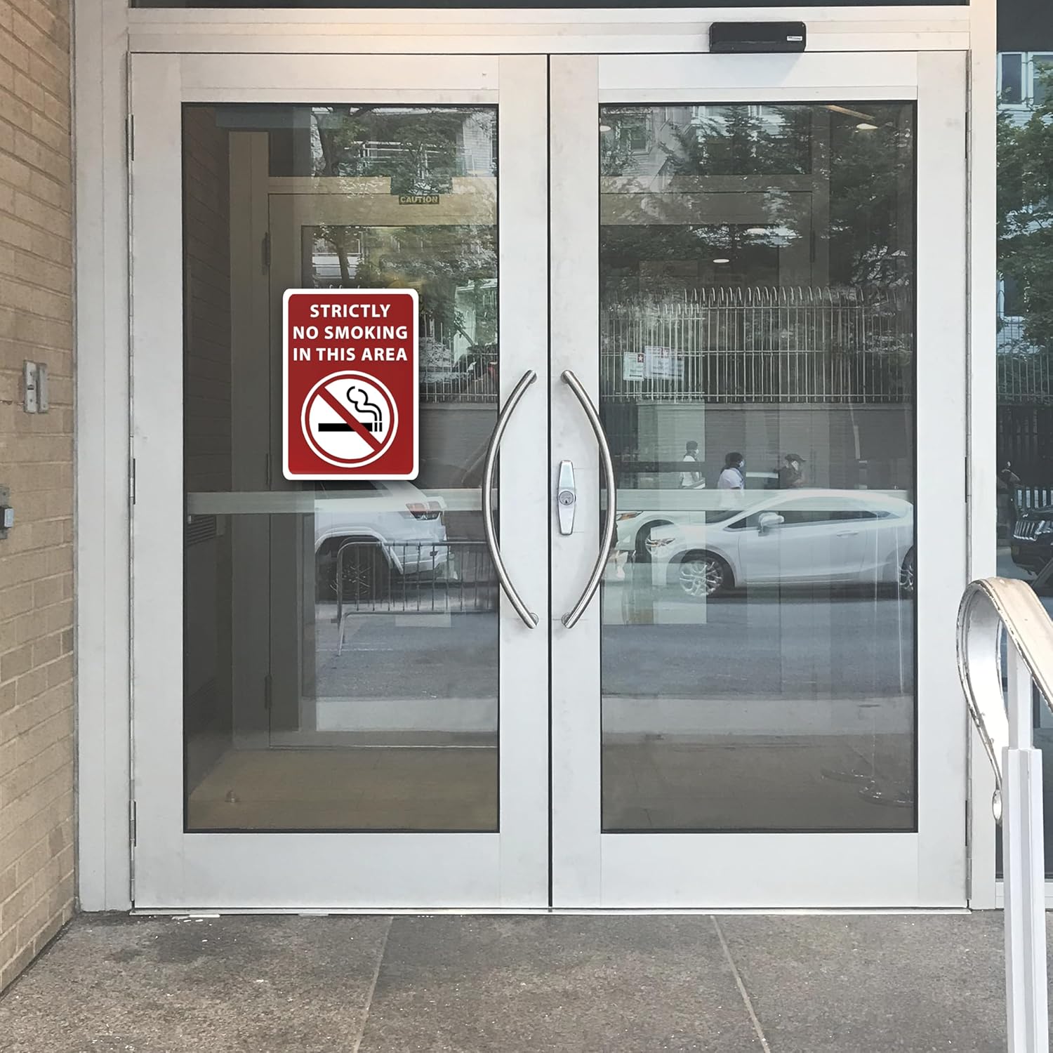 Strictly No Smoking In This Area Sign - ADA Compliant Digitally Printed Text Wall Sign - Smoke-Free Area Signs for Offices, Businesses, Hotels & Restaurants - Aluminum 10” x 7”