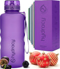 Hydracy Water Bottle with Time Marker -Large BPA Free Water Bottle & No Sweat Sleeve -Leak Proof Gym Bottle with Fruit Infuser Strainer & Times to Drink -Ideal for Fitness Sports & Outdoors