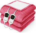 Homemate Electric Heated Blanket King - 100"x90" Heating Bed Blankets Throw with 10 Heating Levels 8 Hours Auto Off Fast Heating Over-Heated Protection Ultra Soft Warm Flannel ETL Certified
