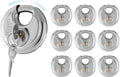 10-Pack Discus Padlocks Keyed Alike, 2-3/4 inch Wide, Stainless Steel 304 Round Lock, Waterproof and Rustproof Storage Lock with Brass Keys, Ideal for Storage Unit Gate, Outdoor, Shed, Fence