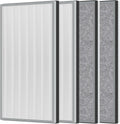 4 Packs HE601 HE602 H13 True HEPA Replacement Filter Compatible with Shark air purifi-er 6 (HE601 & HE602), Part # HE6FKPET
