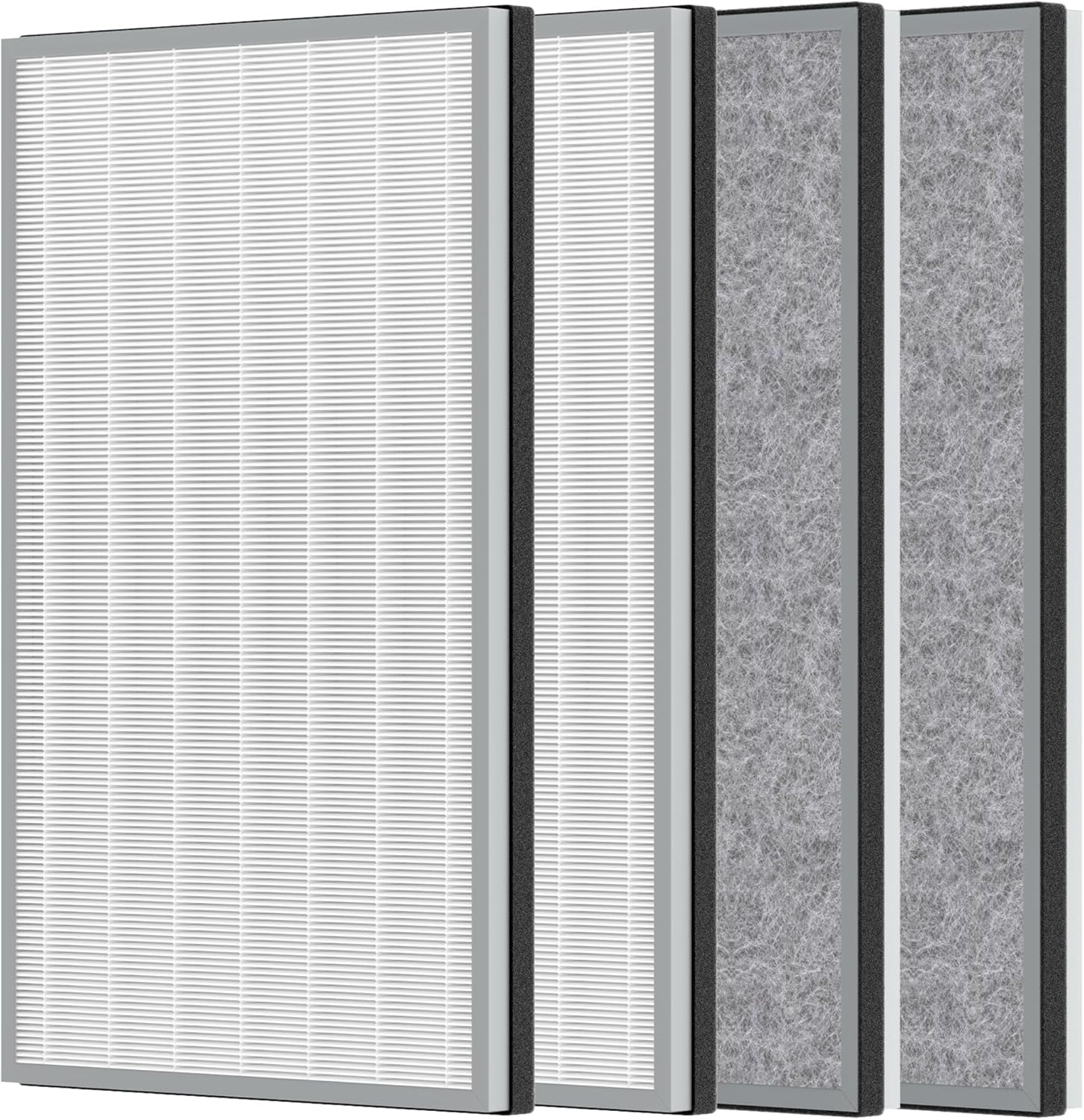 4 Packs HE601 HE602 H13 True HEPA Replacement Filter Compatible with Shark air purifi-er 6 (HE601 & HE602), Part # HE6FKPET