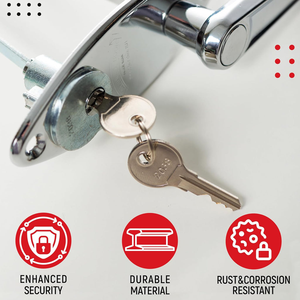 Garage Door Lock Kit, L-Handle Lock with Inside Slide Lock Latch Mechanism, Home Improvement Door Lock
