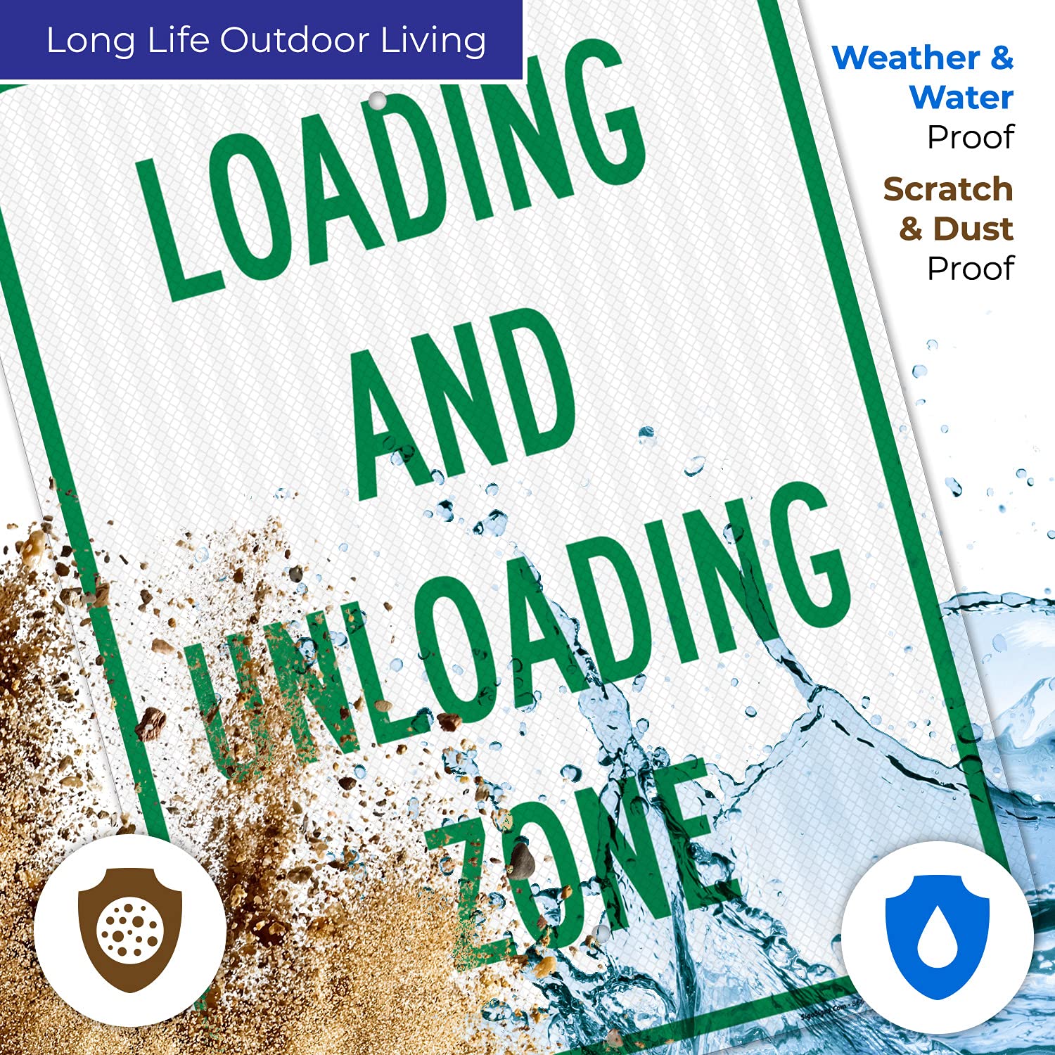 Loading and Unloading Zone Sign, 18x24 Inches, 3M EGP Reflective .080 Aluminum, Fade Resistant, Made in USA