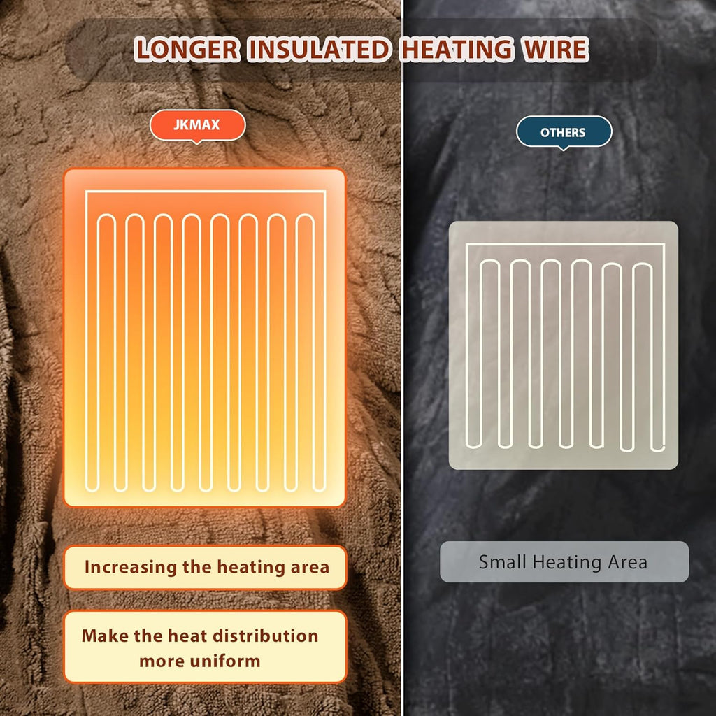 Heated Electric Blanket King Size-100"x90" Heating Blanket with 10 Heating Levels & 5 Time Settings Over-Heat Protection，Winter Warmer for Adults with ETL Certification（Beige）