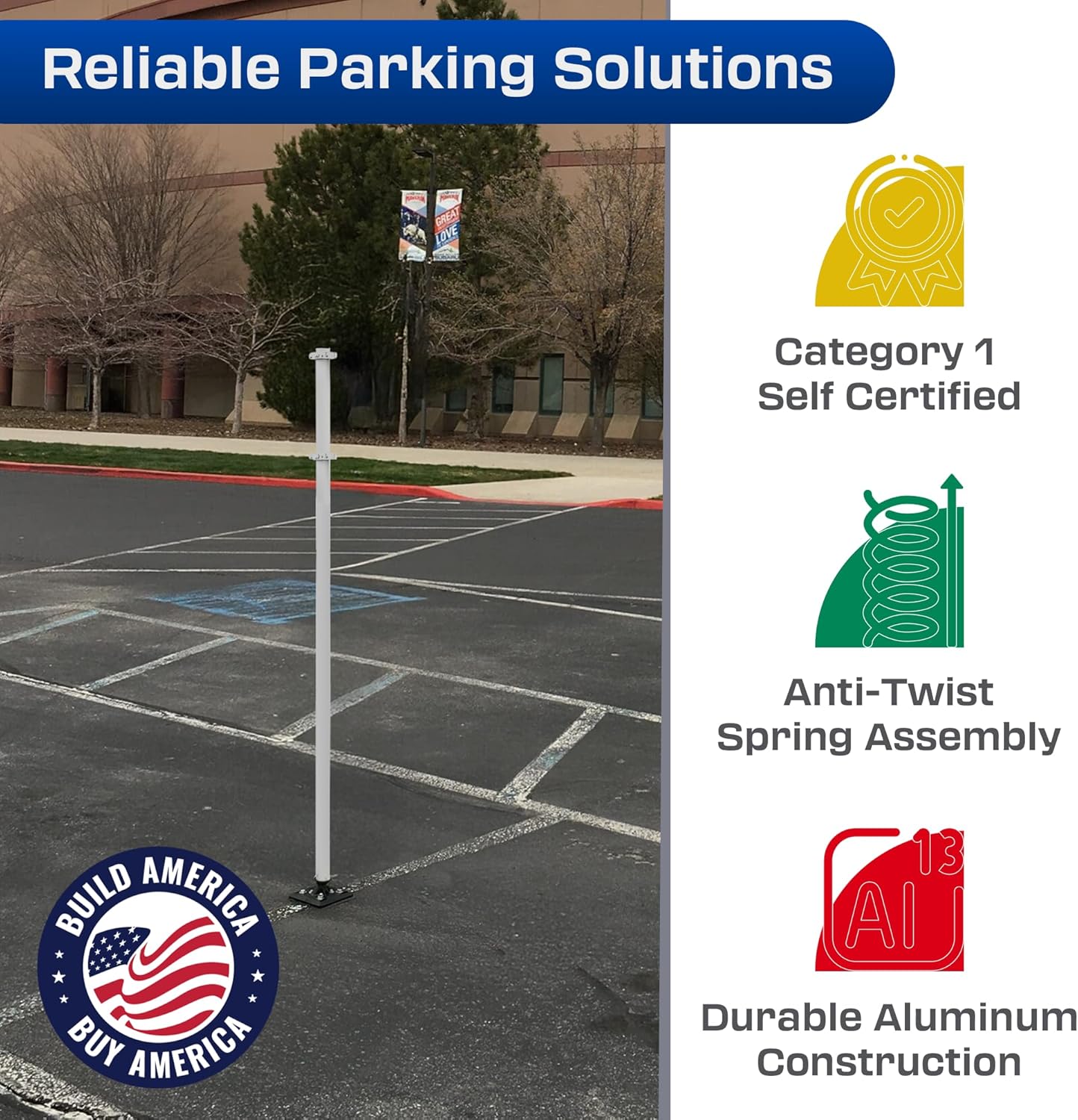 Impact Recovery - Sta-Rite Flexible Sign Post - Sign Holder for Handicap Parking Signs - Made in the USA - 102”