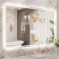 Niccy 30"x48" LED Bathroom Mirror, Rectangle Vanity Mirrors with Lights, Frontlit & Backlit Lighted Vanity Mirror, Memory Funtion, 3 Colors & Stepless Dimmable, Anti-Fog, Horizontal/Vertical