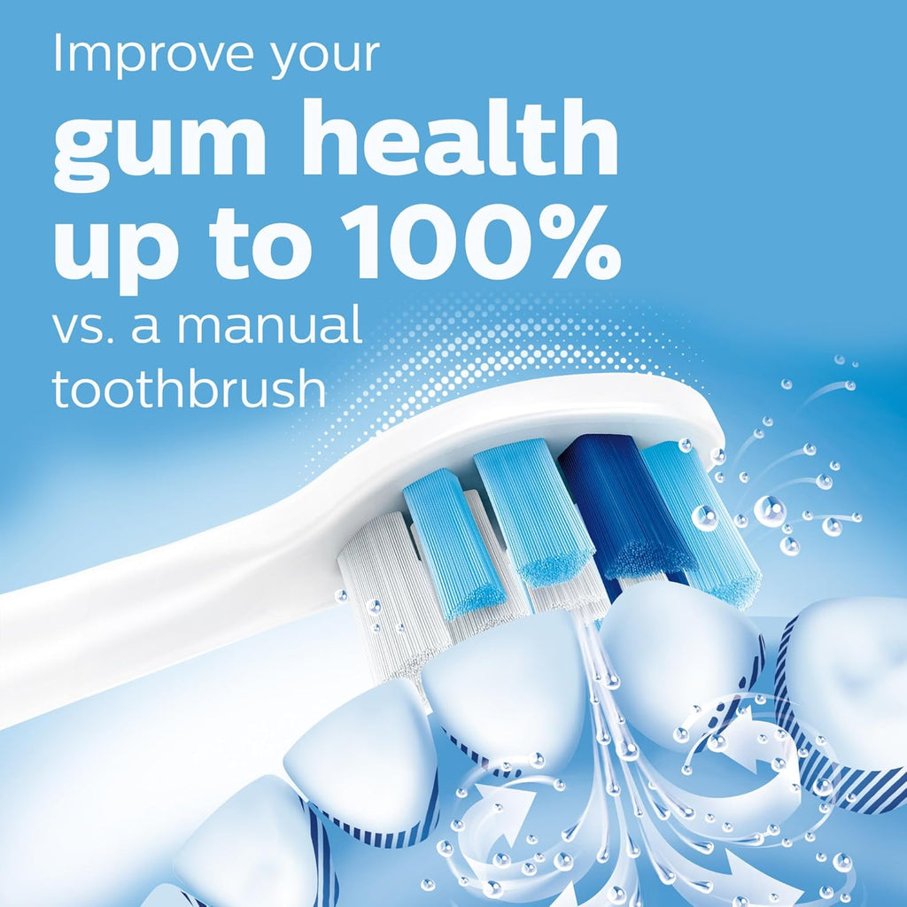 Philips Sonicare Compact Flosser 1000, Blue, ProtectiveClean 5300 Rechargeable Electric Toothbrush and 2PK Compact Nozzle Bundle