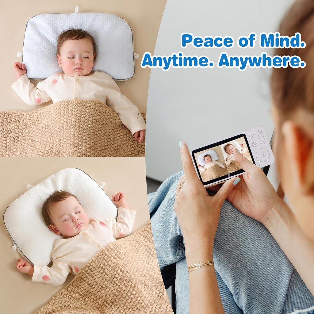 Baby Monitor with 1 or 2 HD Cameras – No WiFi Needed, AI Sleep Detection, Night Vision, Two-Way Talk, Temperature Alerts – Split Screen Option (2 Camera)