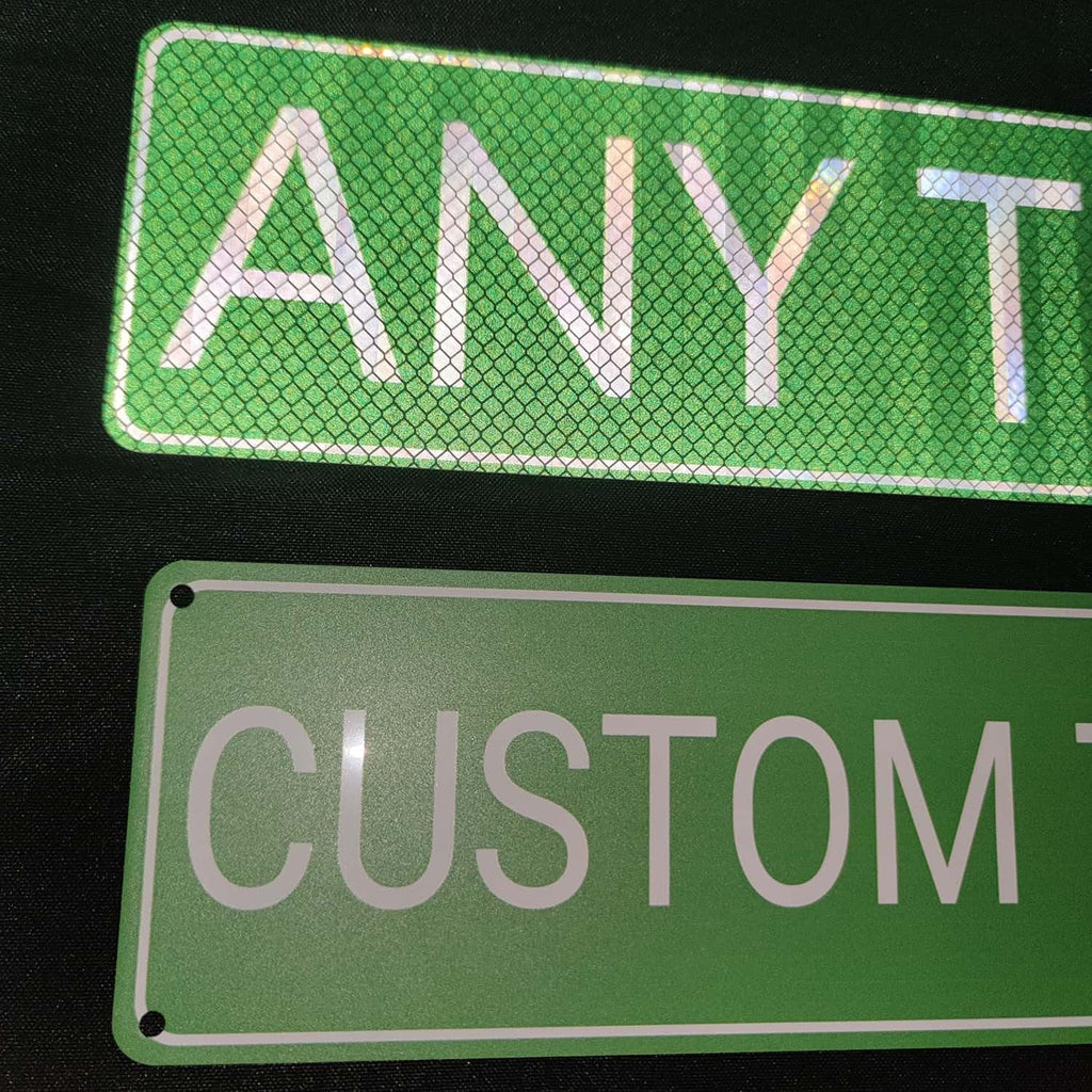 Custom Street Signs Metal, Personalized Road Reflective Signs with Your Text, Logo, 6x24 Inches, Single/Double Sided, Fade Resistant .040 Aluminum