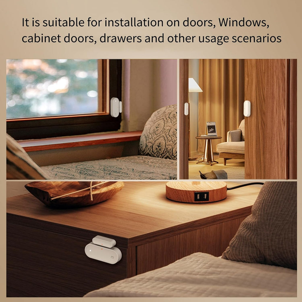 Smart WiFi Door and Window Sensor – Wireless Magnetic Contact Sensor with Real-Time App Alerts, Compatible with Alexa, Google Home, IFTTT – Home Security & Automation Door Window Monitor