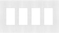 LIDER Brushed Finish Decorator Switch Cover, Screwless Wall Plate, Mid-Size 4-Gang 4.88" x 8.58", Unbreakable Polycarbonate Thermoplastic, UL Listed, LSWP-34M-BW, Brushed White