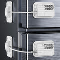 Upgraded Refrigerator Combination Locks- Changeable Password Fridge Locks for Kids, Toddlers and Children, Child & Baby Proofing Safety Door Lock for Cabinet and Drawers Windows (White-2 Pack)
