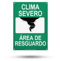 TRADESAFE Severe Weather Shelter Area Sign - Clima Severo, Área De Resguardo Spanish Sign, Quick Install, Light Reflective, UV-Resistant, Waterproof, 10” X 14” Aluminum Safety Signs