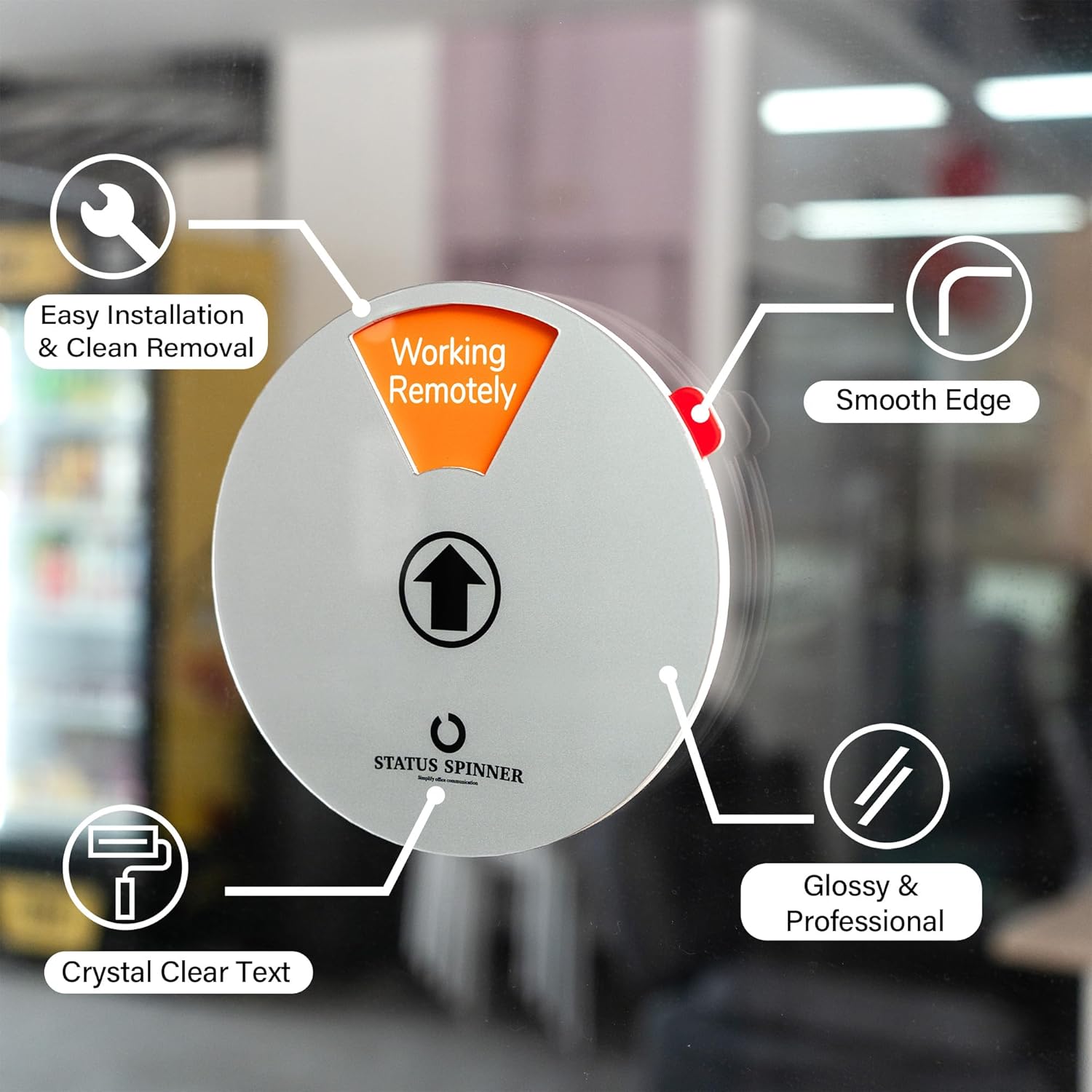 Do Not Disturb, In A Meeting, Working Remotely, Out Of Office, Please Knock, Back Soon Status Spinner Privacy Signs for Home Use