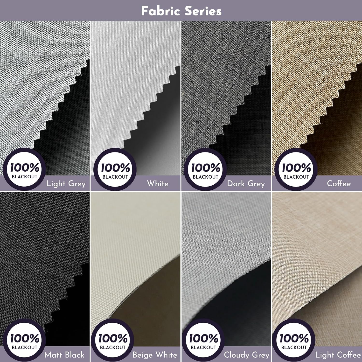 Graywind Roller Shades 100% Blackout Window Shades Fabric Sample