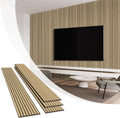 Olanglab Wood Slat Wall Panels 4 Pack, Wooden Acoustic Wall Panels, 94.5"x12.6" Each 3D Wall Panels for Interior Wall Decor (Warm Oak-Extendo Trio)