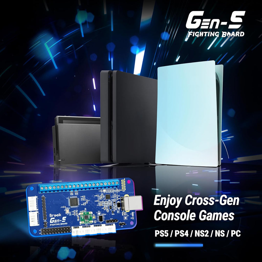 Brook Gaming GEN 5 Wired Fighting Board – Compatible with PS5, PS4, NS, NS2, and PC/Ultra-Low Latency & RGB Lighting Equipped (Exclusive Version)